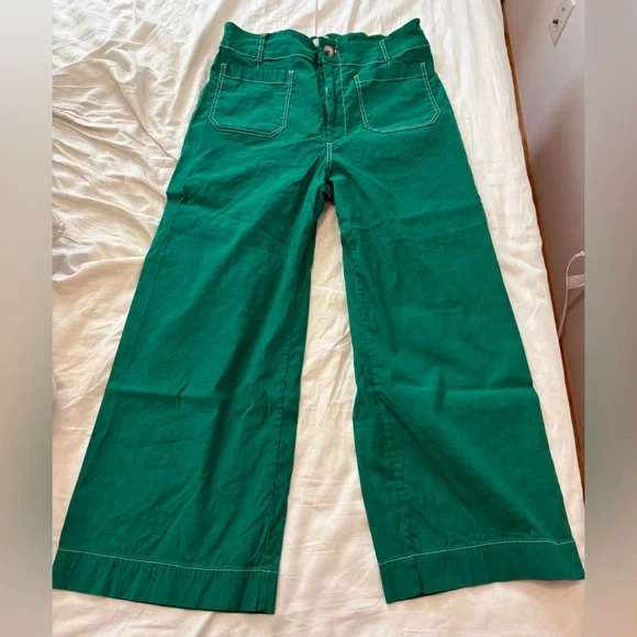 The Colette Crop Wide-Leg Pants by Maeve: Contrast-Stitch Edition - Picture 3 of 6